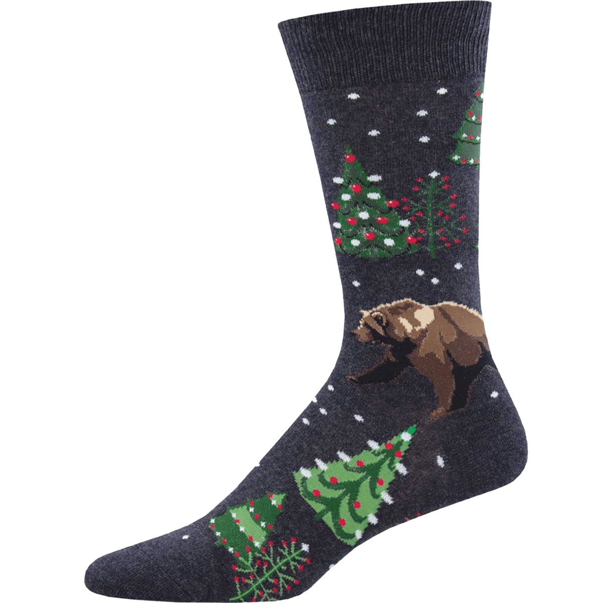 Beary Christmas Men's Crew Sock Black