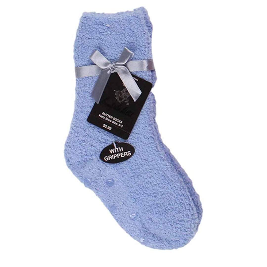 Solid Kids Fuzzy Socks Light Blue / Kids