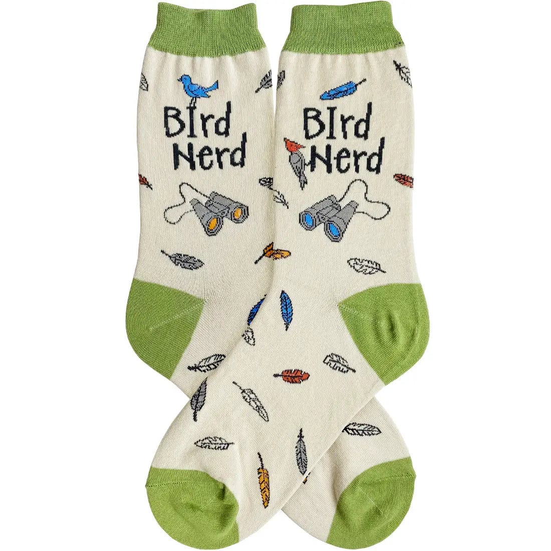 Bird Nerd Women&#39;s Crew Socks Green