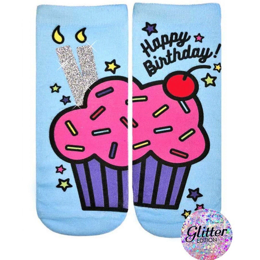 Birthday Cupcake Ankle Socks Blue