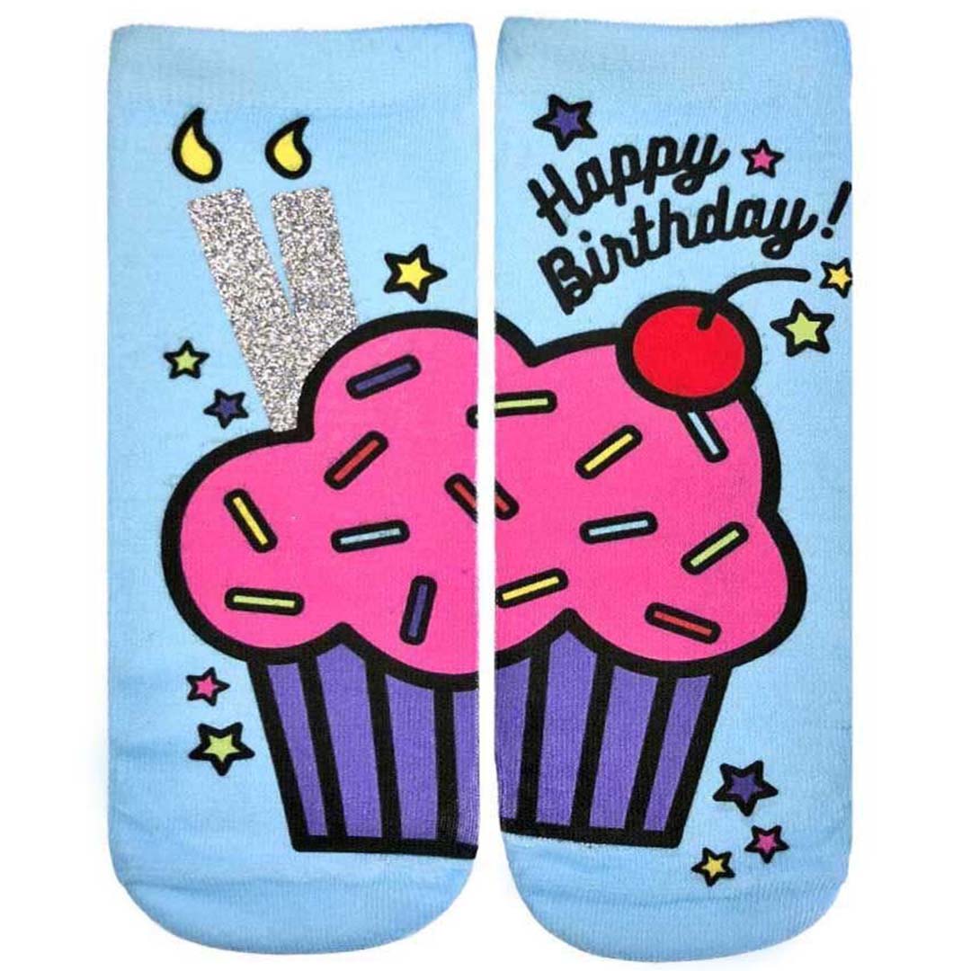 Birthday Cupcake Ankle Socks Blue
