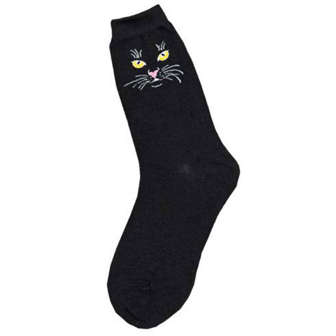 Black Cat Socks Women&#39;s Crew Sock black