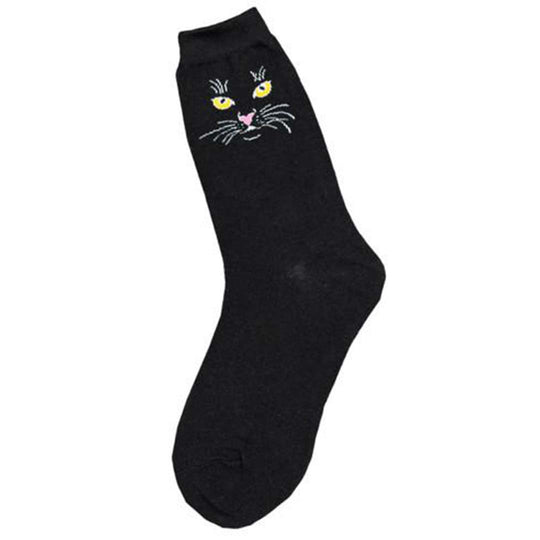Black Cat Socks Women's Crew Sock black