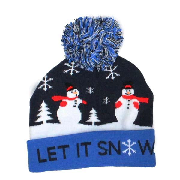 Children's Holiday Hat Pom Pom Hats Navy