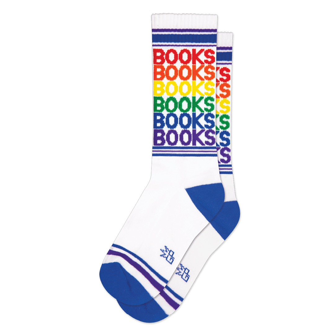Books Unisex Crew Sock White
