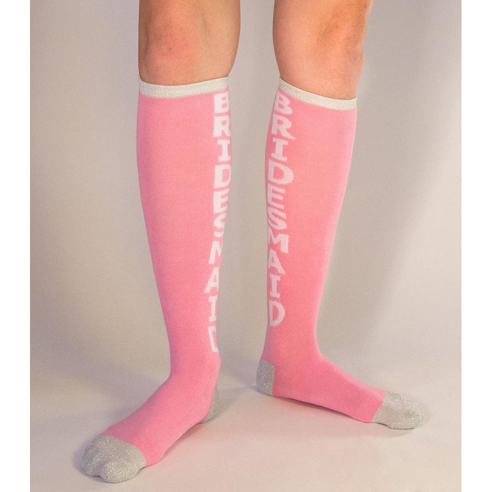 Bridesmaid Socks Women's  Knee High Sock pink