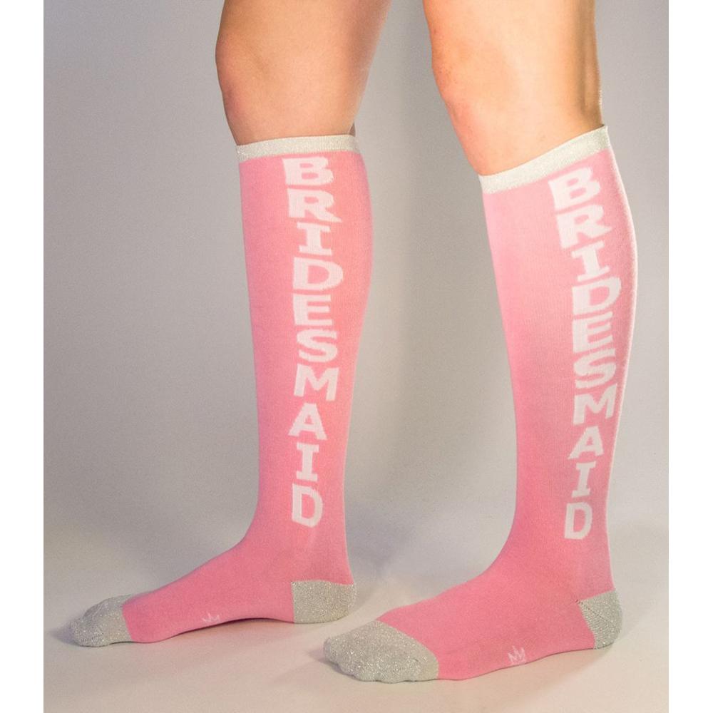 Bridesmaid Socks Women's  Knee High Sock pink