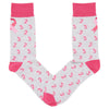Breast Cancer Awareness Ribbon Logo Crew Sock Grey