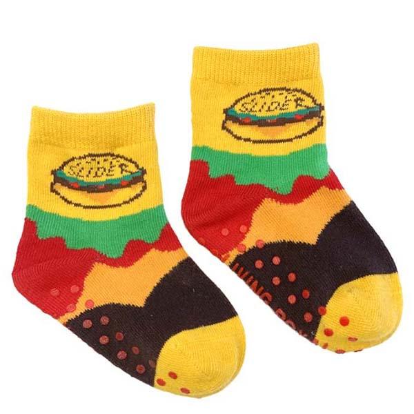 Burger and Slider Mini + Me Socks Yellow