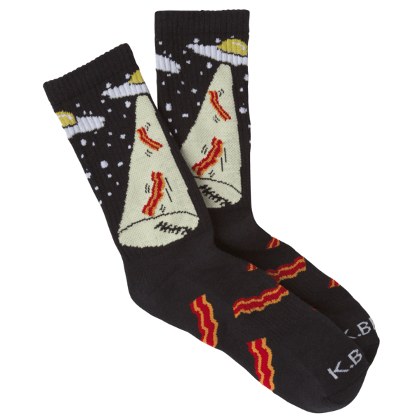 Bacon Abduction Men's Crew Socks Black