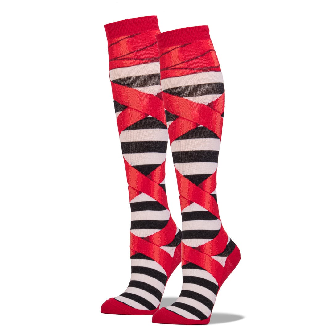 Ballet Slippers Women's Knee High Socks Red