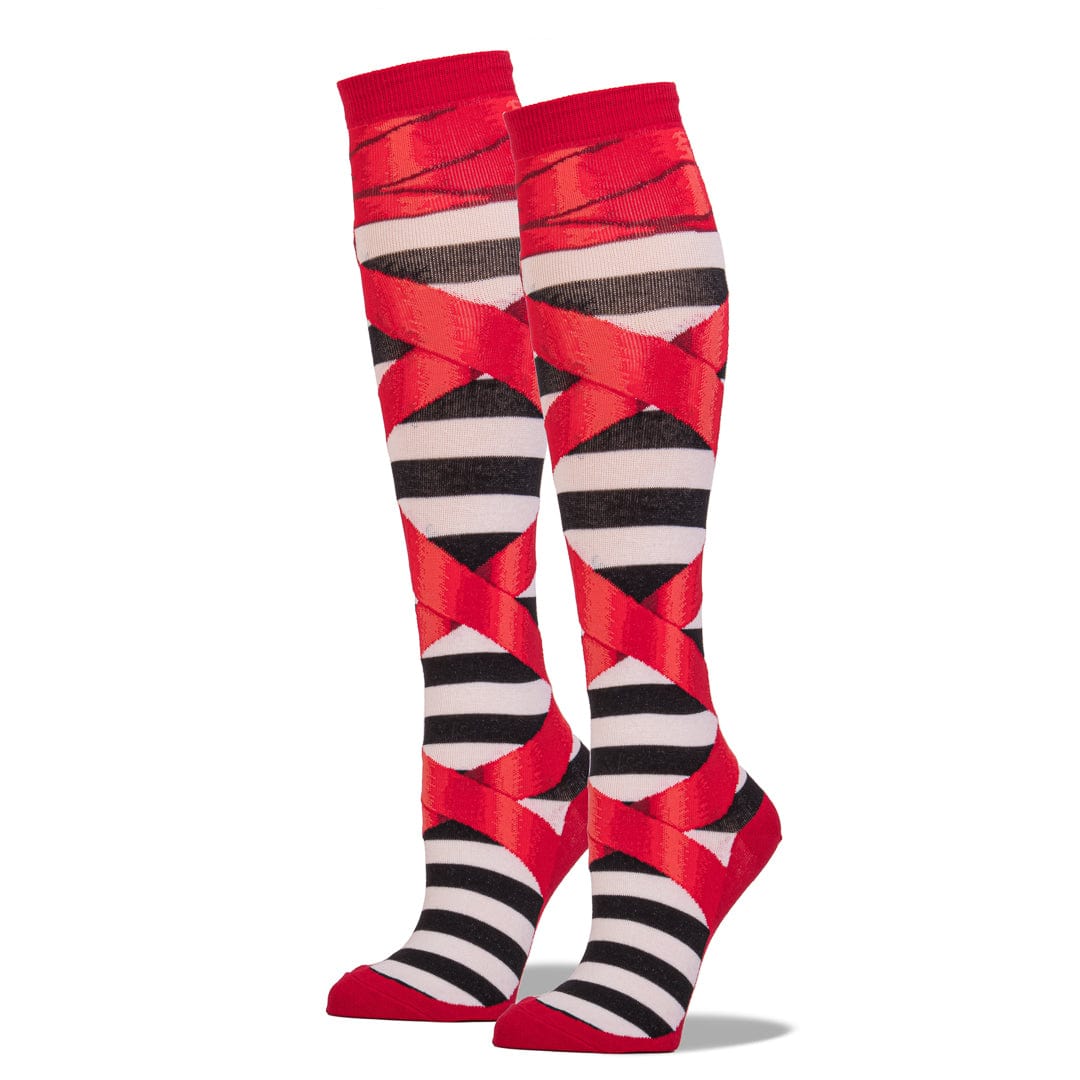 Ballet Slippers Women&#39;s Knee High Socks Red