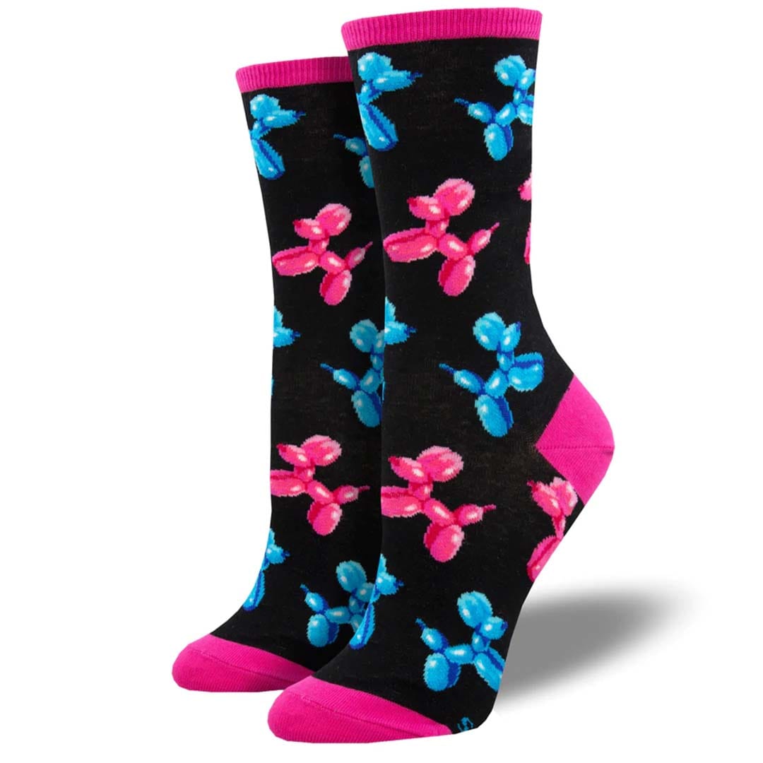 Balloon Animals Women's Crew Socks Black
