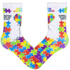 Autism Awareness Heart Balloon Unisex Crew Socks OSFM / Multi