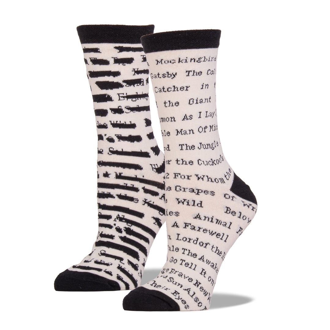 Banned Book Socks Unisex Crew Sock Women&#39;s/Small / white