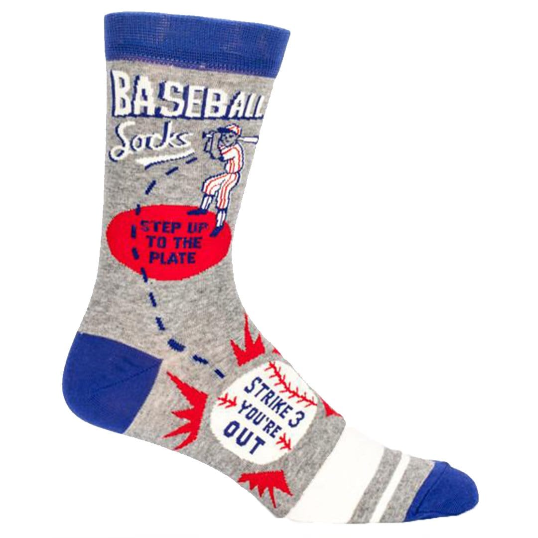 Baseball Strike Three Socks Men’s Crew Sock gray