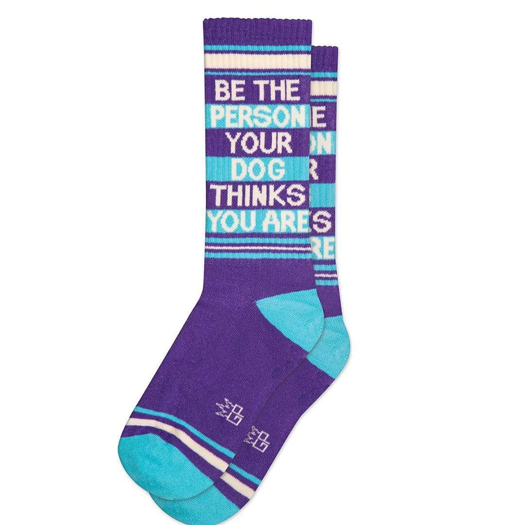 Be The Person Your Dog Thinks You Are Unisex Gym Sock Purple