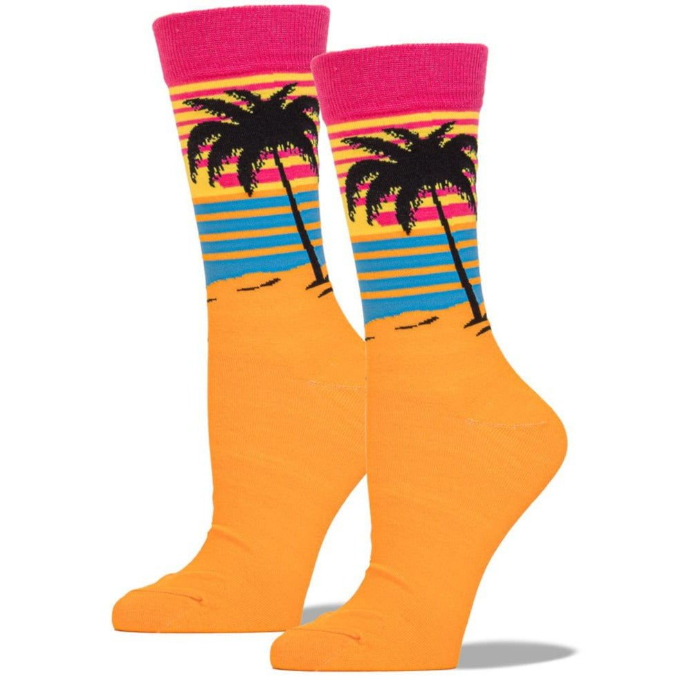 Beach Sunset Crew Sock Women&#39;s / Orange