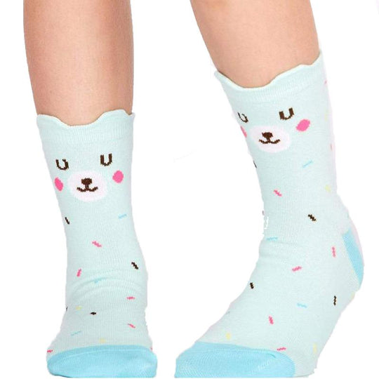 Bearly Sprinkled Junior Crew Sock Blue / 7-10