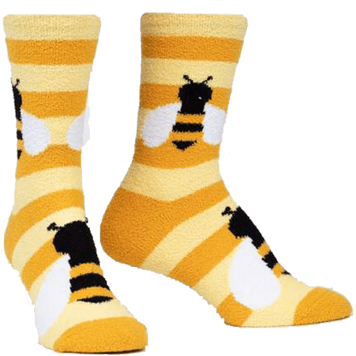 Bee Cozy Women's Fuzzy Crew Slipper Socks - John's Crazy Socks