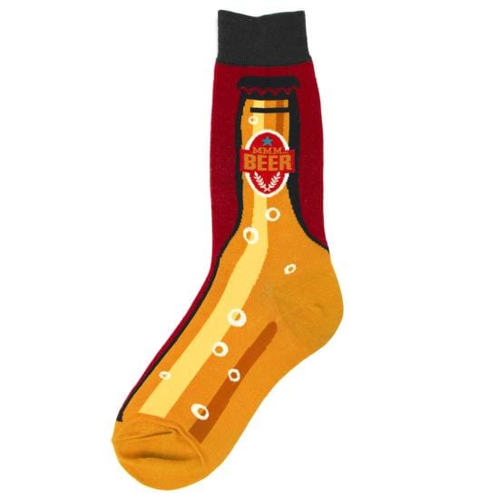 Beer Neck Men's Crew Socks Red
