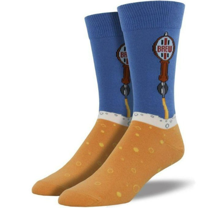 Beer Tap Socks Men's Crew Sock Blue