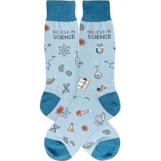 Believe In Science Women's Crew Socks Blue