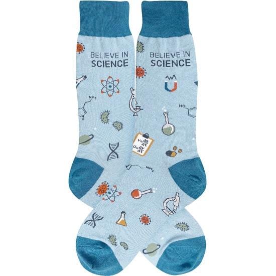 Believe In Science Men&#39;s Crew Socks Blue / Men&#39;s