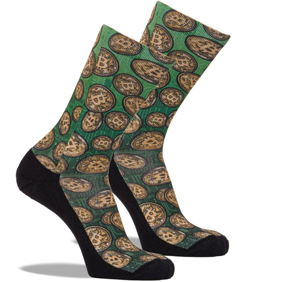 Bitcoin Crypto Crew Socks - Johns Crazy Socks