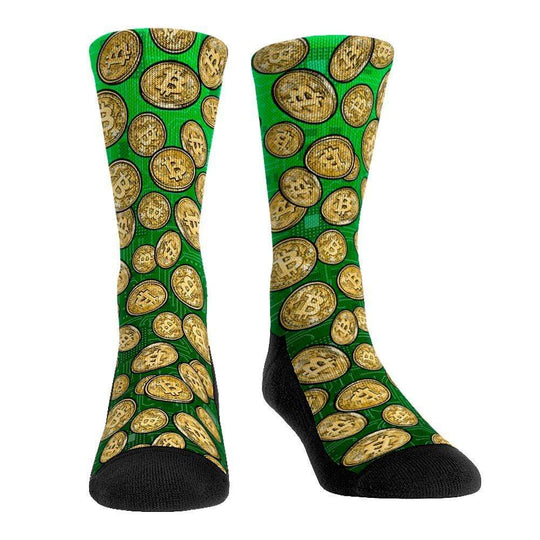Bitcoin Crypto Men's Crew Sock Green / Men's