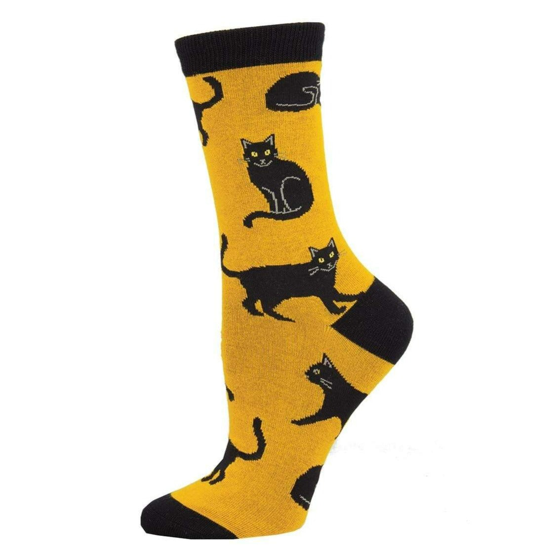 Black Cat Women's Crew Sock Gold