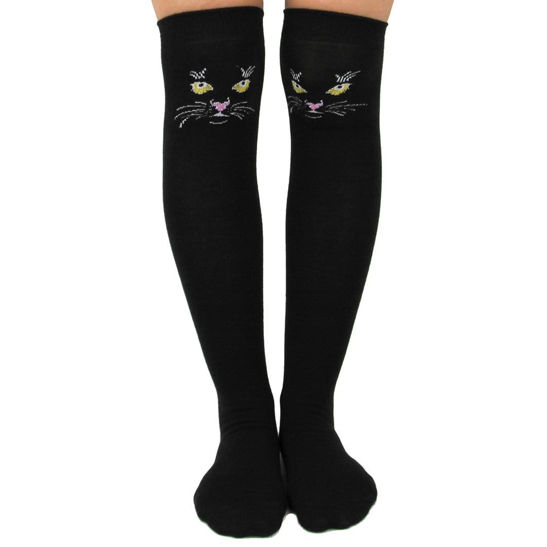 Black Cat Women's Over The Knee Socks