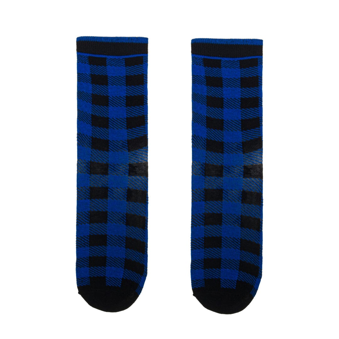 Blue Buffalo Plaid Socks Crew Sock Children&#39;s / Blue