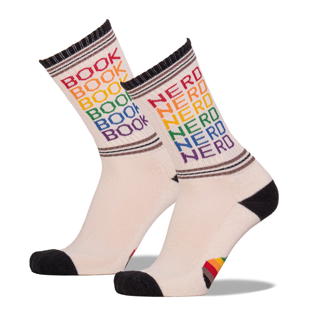 Book Nerd Pride Crew Socks White