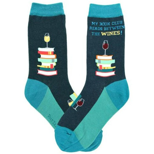 Book Club Socks Women's Crew Sock blue