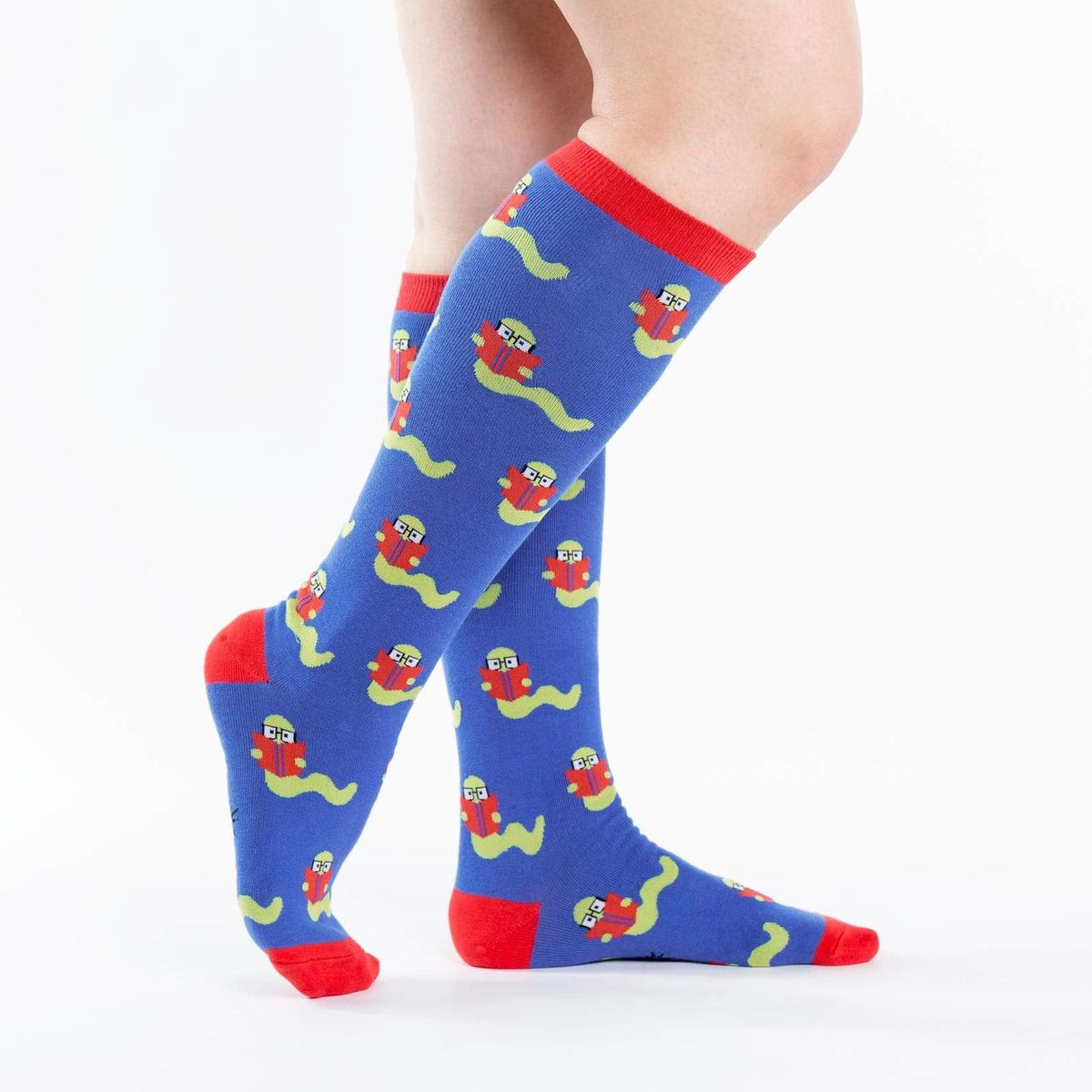 Bookworm Socks Women&#39;s Knee High Sock blue
