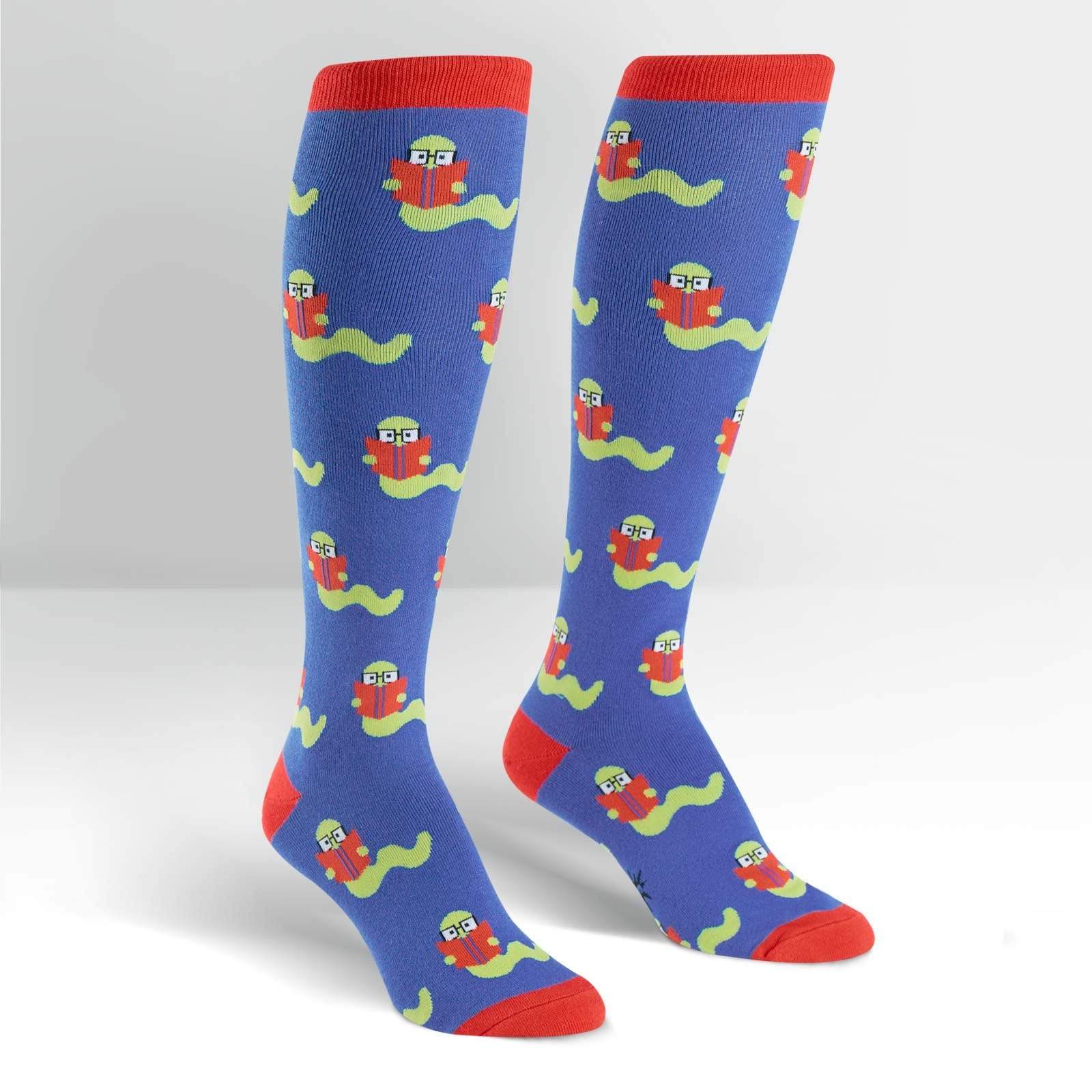 Bookworm Socks Women's Knee High Sock blue