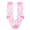 Breast Cancer Awareness Ribbon White Crew Sock