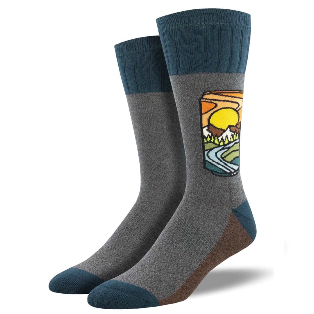 Brew With a View Men&#39;s Boot Socks Men&#39;s / Grey