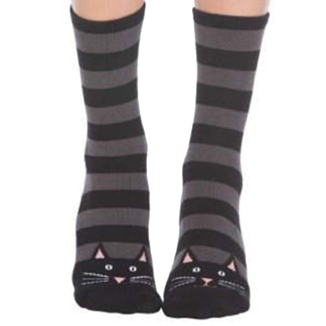 Cat Slipper Socks Women's Crew Sock gray
