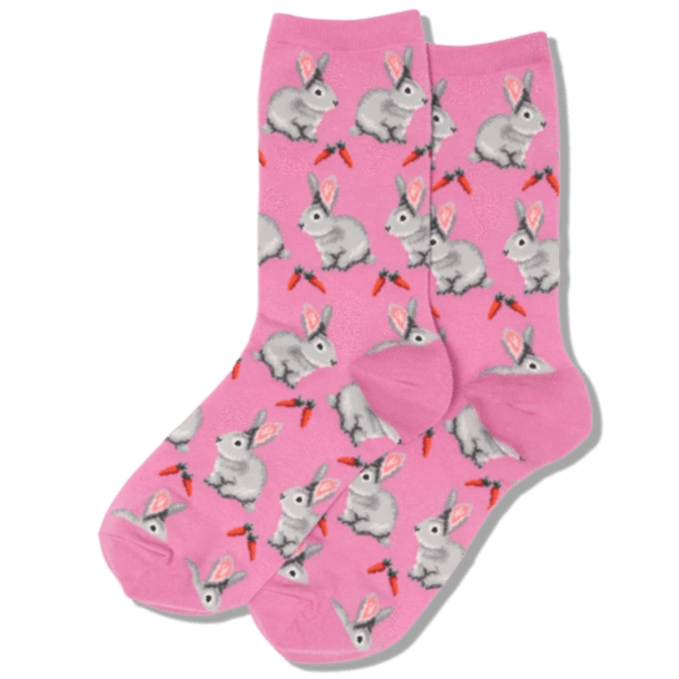 Bunnies Women&#39;s Crew Sock Pink