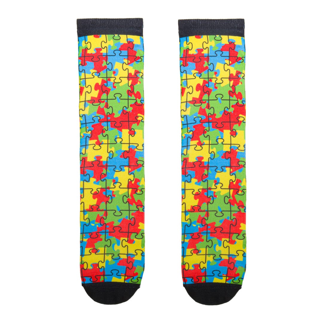 Autism Awareness Socks Unisex Crew Sock Rainbow