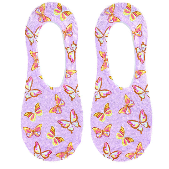 Butterfly Women's Liner Sock Pink