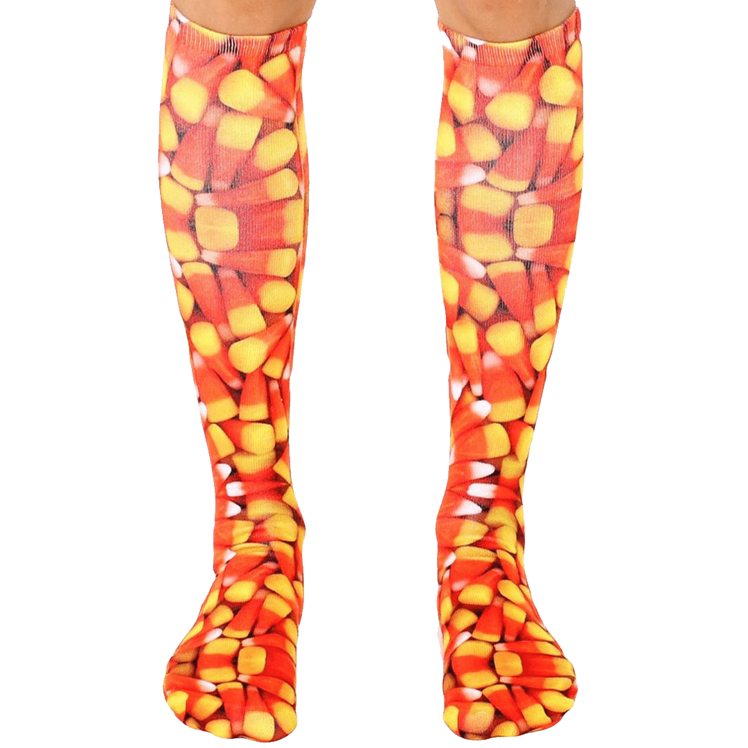 Candy Corn Knee High Unisex Socks Orange