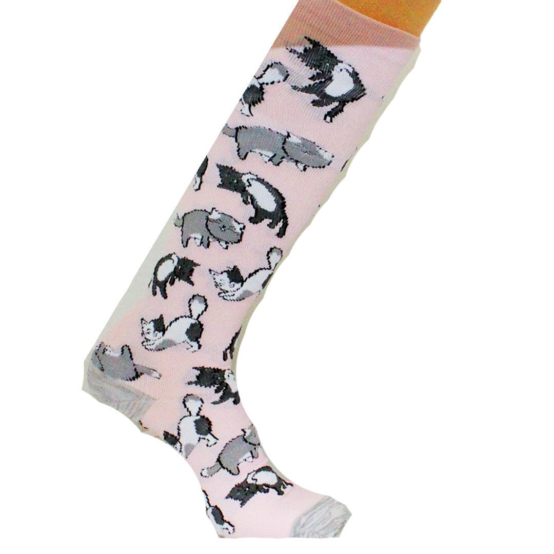 Pink Cat Compression Socks Knee High Sock Pink