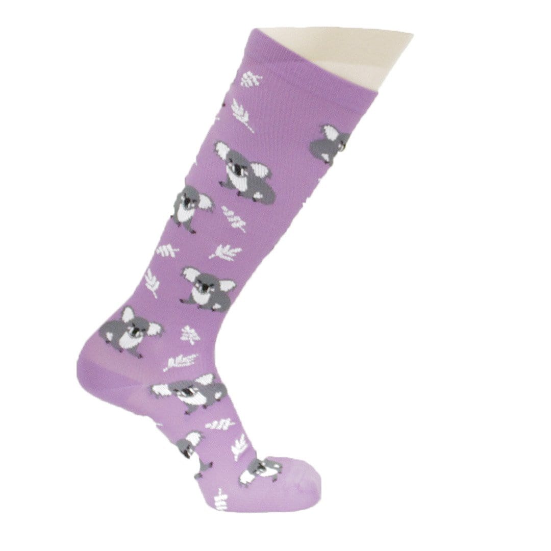 Purple Koala Compression Socks Knee High Sock Purple