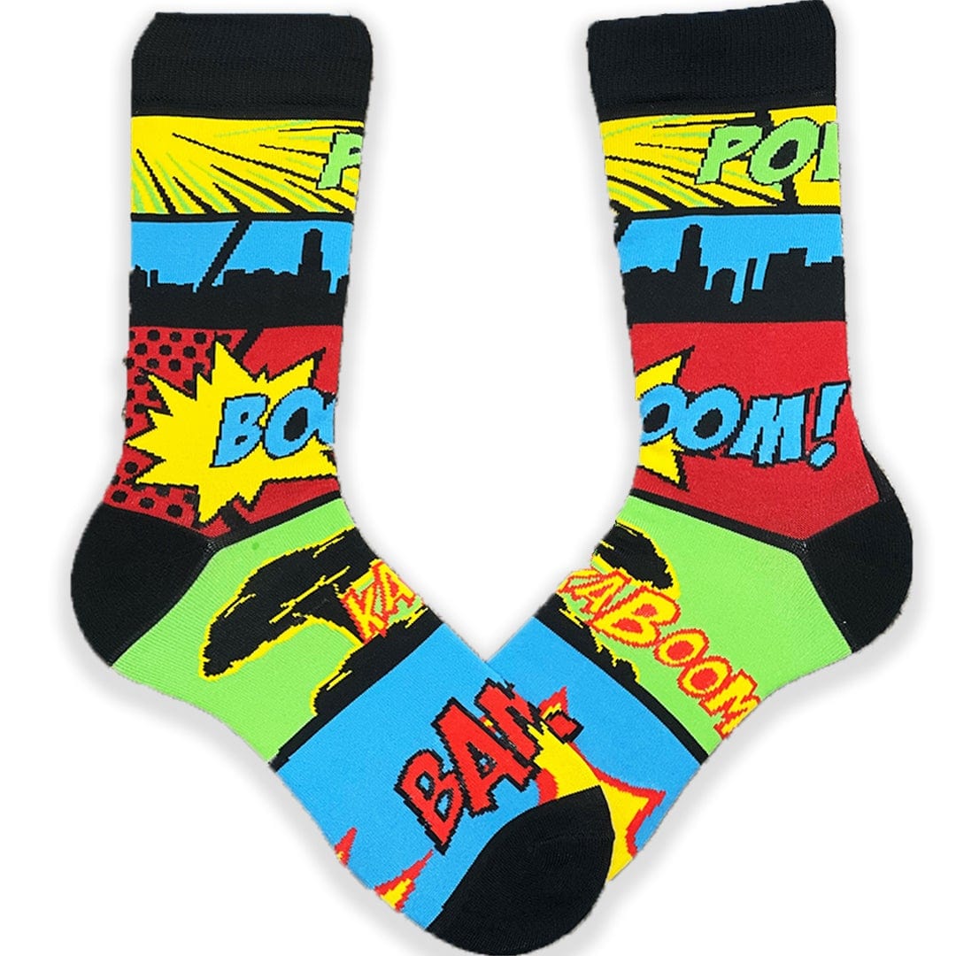Comic Book Crew Sock Men's / Black
