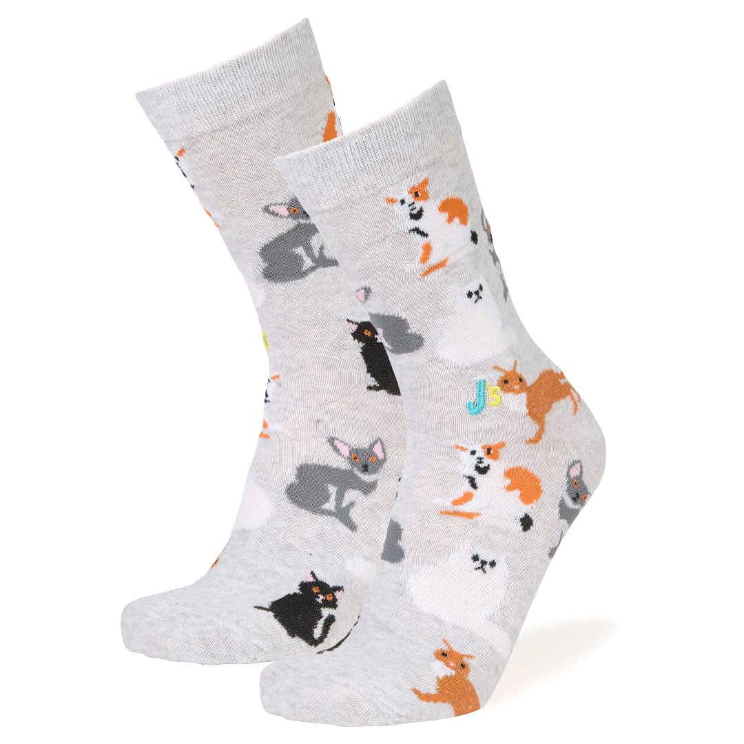 Cat Breeds Men's Crew Socks Grey