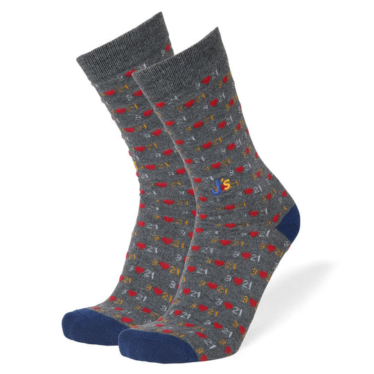 Down Syndrome Awareness Knit Men's Crew Socks Grey
