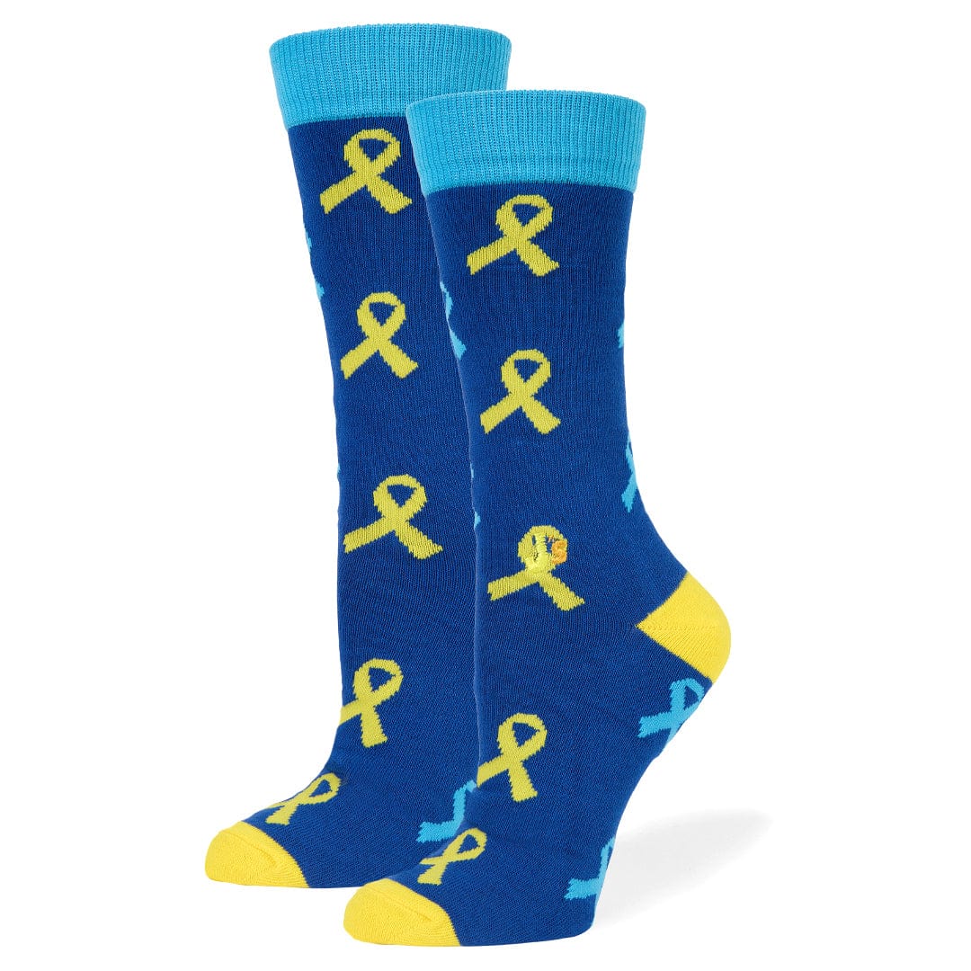 Down Syndrome Multi Ribbon Crew Socks Blue / Medium